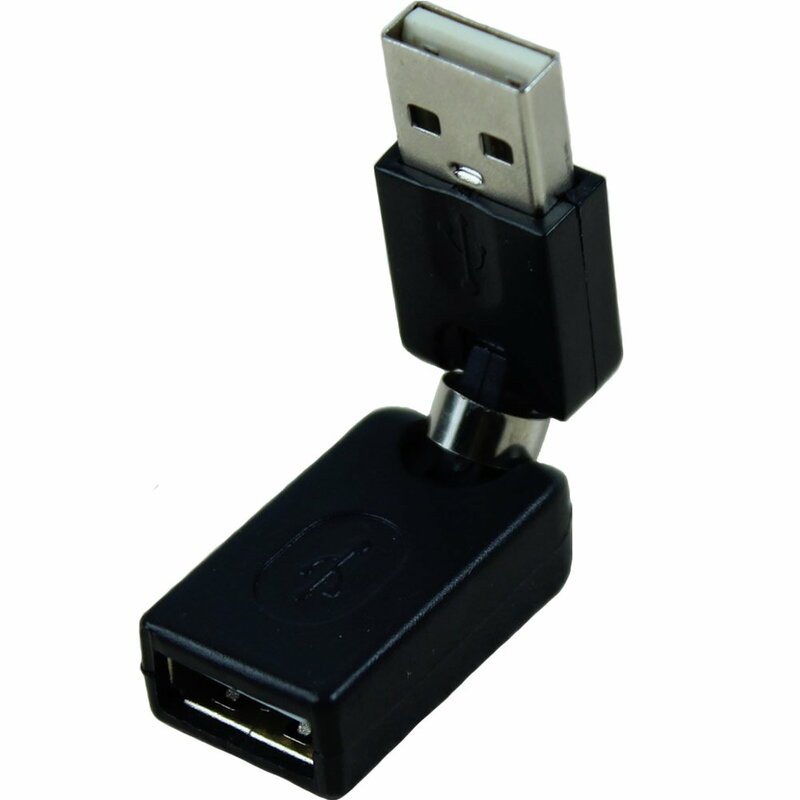 محول تمديد بزاوية سوداء ، USB ذكر إلى USB أنثى ، دوران درجة