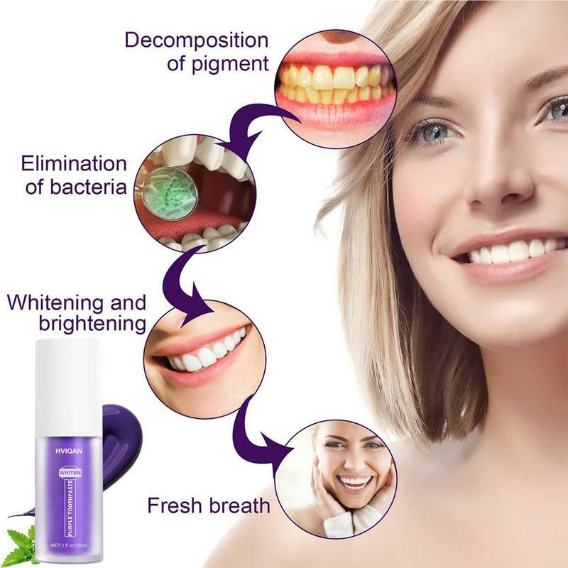 معجون أسنان جل أبيض 30 مللي مصحح اللون الصحيح الأسنان الصفراء تنظيف الأسنان إزالة البقع معجون الأسنان