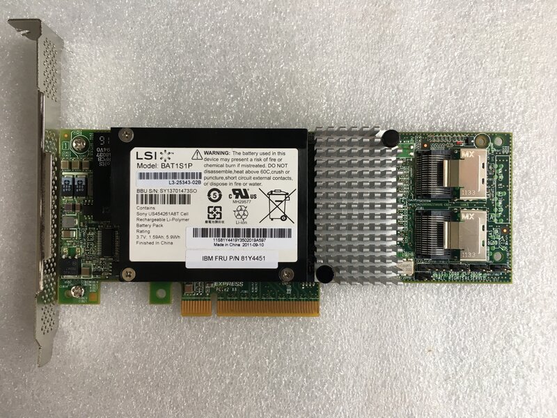 ل LSI00212 9261-8i 6 جيجابايت/ثانية SAS/SATA تحكم رائد PCIe 2.0 ، 512MB بطاقة ذاكرة التخزين المؤقت مع الكابلات/BBU08