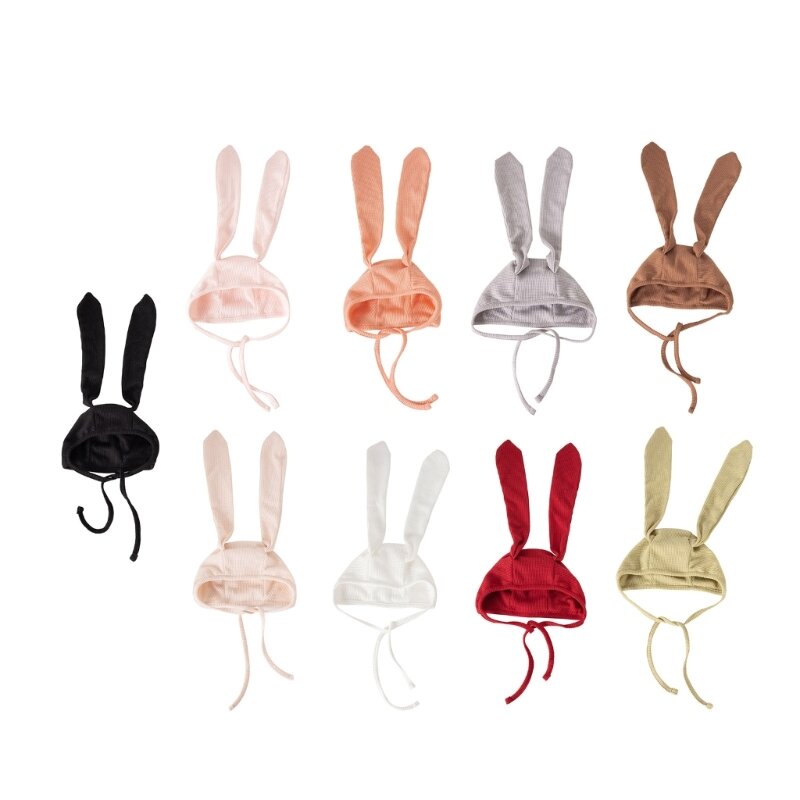 Y1UB أرنب الأذن قبعة لطيف غطاء قابل للتعديل ملحق الرضع أطفال بنات بنين تأثيري الدعامة