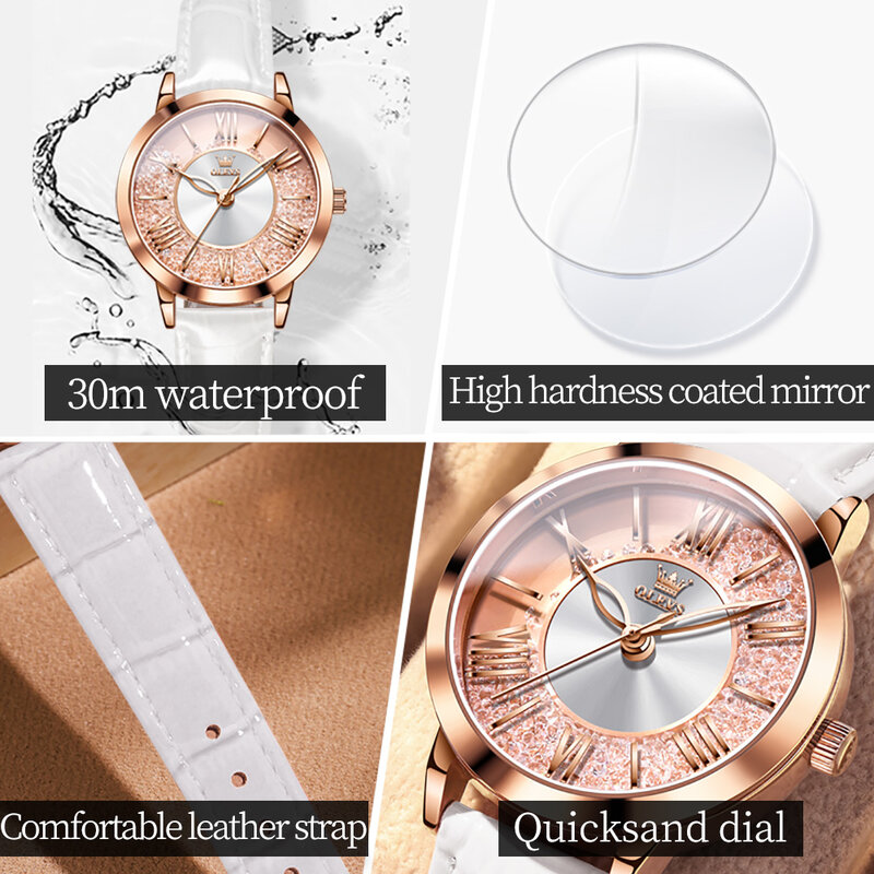 ساعة كوارتز نسائية مقاومة للماء ، ساعة يد بسوار جلدي ، ساعات نسائية فاخرة ، موضة جديدة