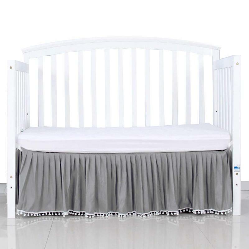 تنورات سرير مع زخارف شرابة ، كشكشة غبار ، أسِرّة أطفال قياسية ، 28x52