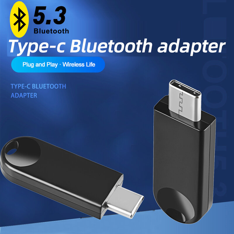USBC محول بلوتوث BT 5.3 الارسال استقبال دونغل conttador لأجهزة الكمبيوتر المحمول اللاسلكية المتكلم استقبال الصوت USB الارسال