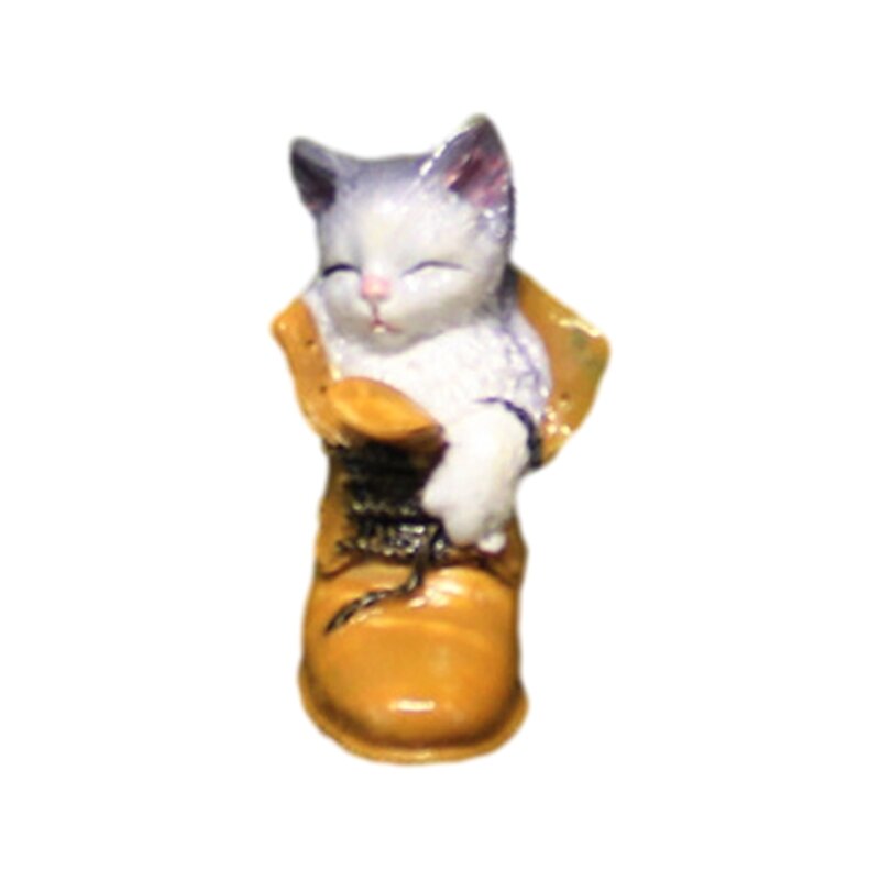 حساسة القط المشهد الديكور قطعة زخرفة التماثيل الحيوانية القط ينام في التمهيد دروبشيب