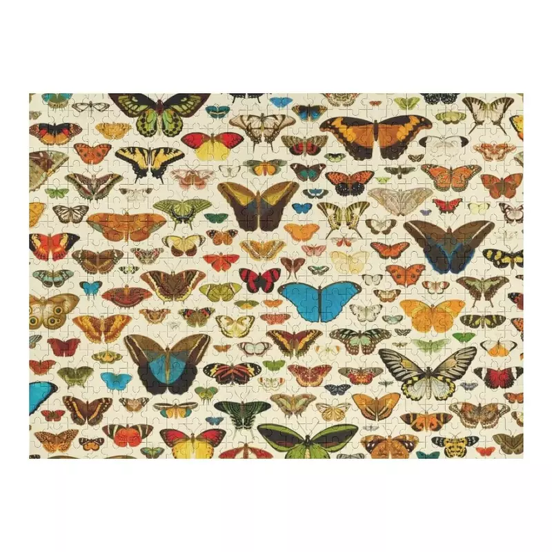 أحجية بانوراما الفراشات الملونة العتيقة ، اسم خشبي لمحركات المقياس ، لغز اسم شخصي ، مجموعة