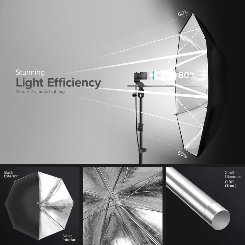 مجموعة إضاءة مستمرة للتصوير الفوتوغرافي بمظلة LimoStudio ، مصباح يومي محايد ، مصابيح Lumen CFL مع Sof بيضاء ، مخرج W ، * K