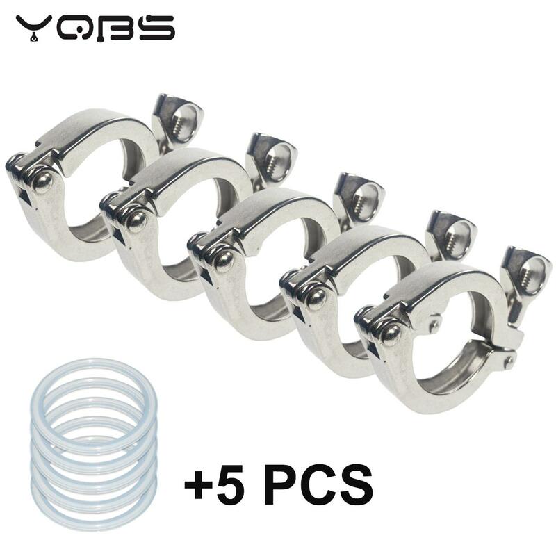 YQBS 1 "- 8" بوصة الفولاذ المقاوم للصدأ الصحي ثلاثي الطويق المشابك البرسيم SS 304 يصلح لشفة الأنابيب مع طوقا سيليكون