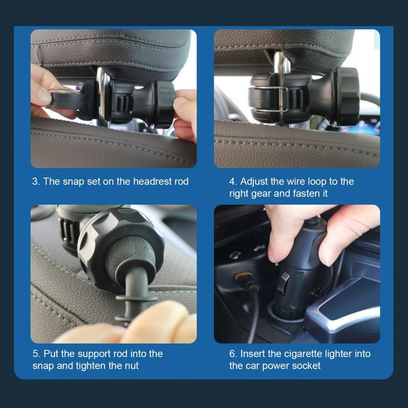 مروحة المقعد الخلفي مفيدة متعددة الزوايا دوران USB شحن العالمي المقعد الخلفي الخلفي المزدوج رئيس مروحة كهربائية اكسسوارات السيارات