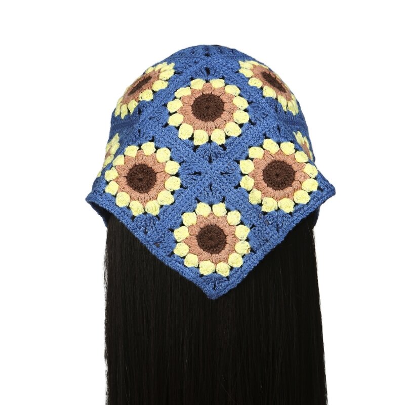 Y166 البوهيمي نمط الأزهار الحجاب للشارع المفاجئة مثلث وشاح الرأس خوذة الزخرفية خمر النساء رئيس الملحقات