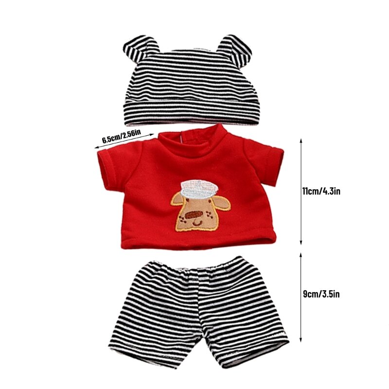 مجموعة مكونة من 3 قطع من ملابس الأطفال حديثي الولادة مقاس 11 بوصة من إكسسوارات ملابس الدب X90C