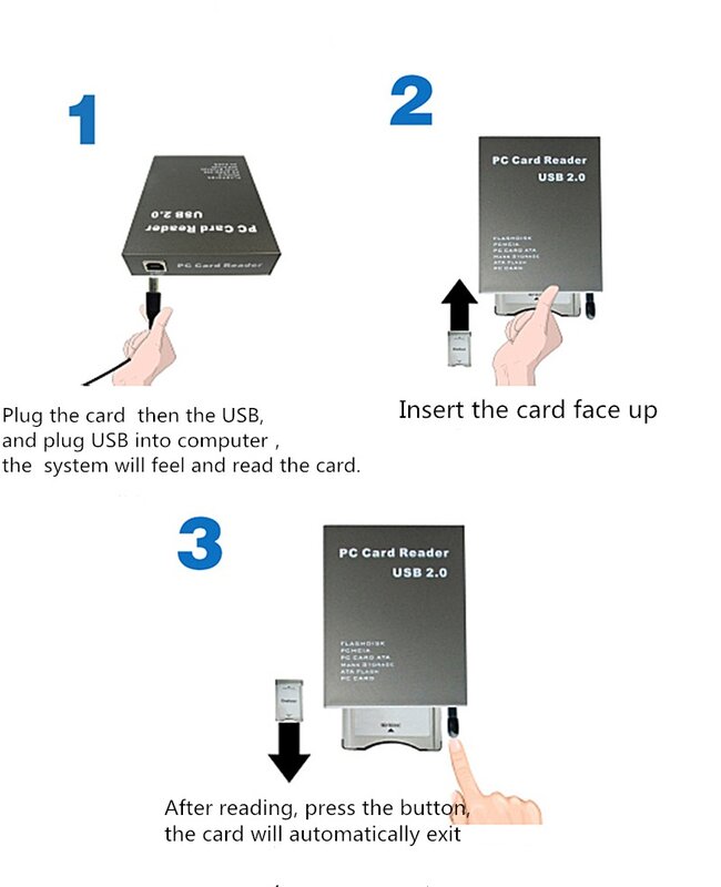 USB 2.0 إلى الكمبيوتر ATA PCMCIA محول فلاش القرص قارئ بطاقات الذاكرة التوصيل والتشغيل