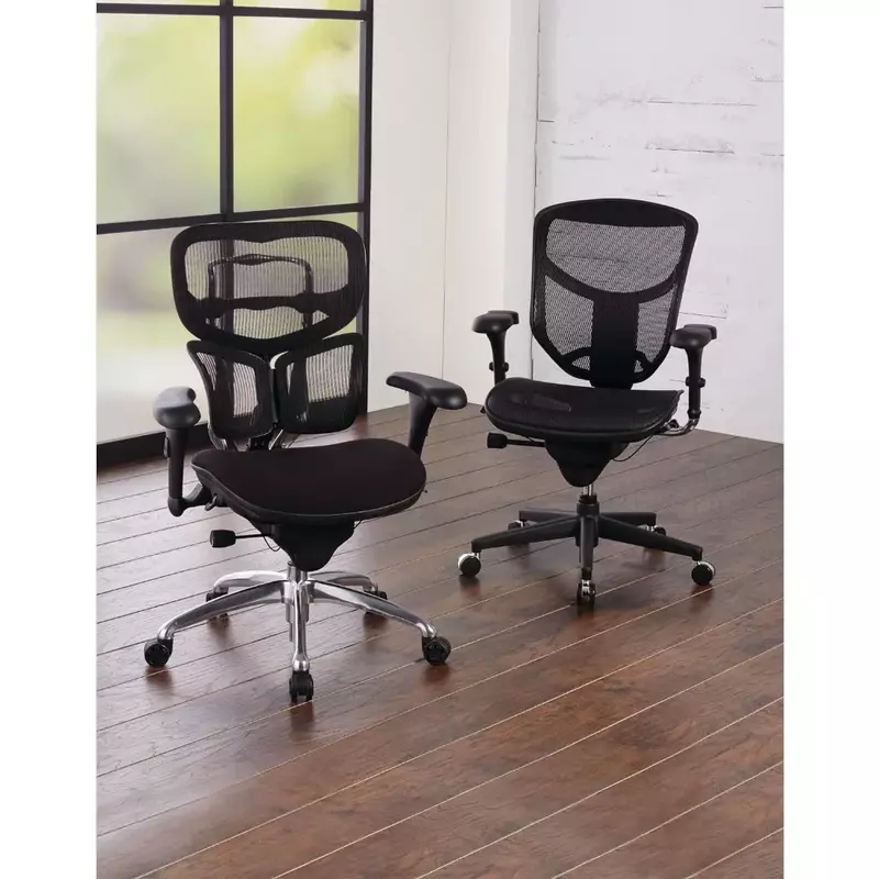 كرسي كمبيوتر ، مقعد هوائي ، تعديل الارتفاع للتخصيص ، تصميم متعدد الوظائف وكرسي بذراعين بوسادة جل ، لون أسود