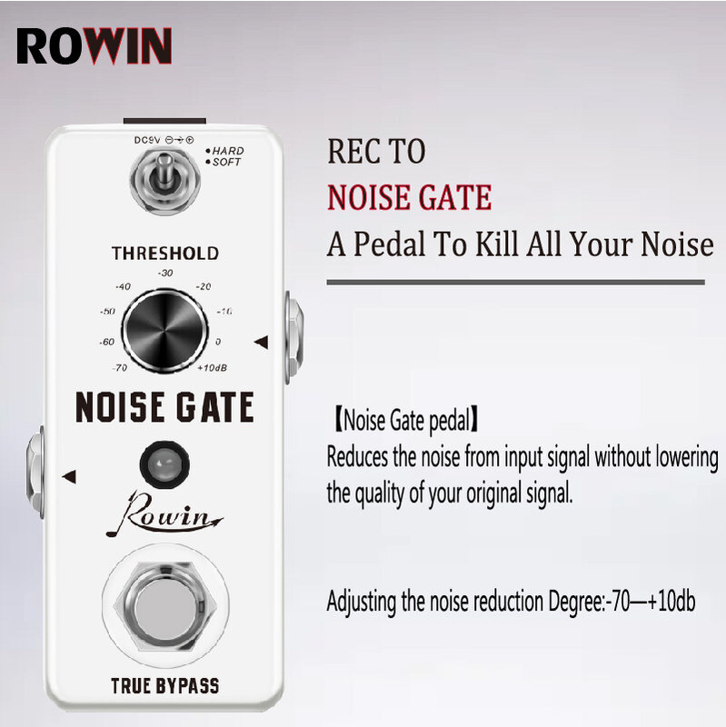Rowin LEF-319 الغيتار الضوضاء بوابة دواسة الضوضاء القاتل الدواسات الضوضاء قمع الآثار ل الغيتار الكهربائي الصلب لينة 2 طرق