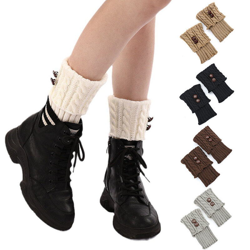 جوارب قصيرة محبوكة للنساء ، واقي للكاحل ، جوارب عرقوب ، أصفاد كروشيه دافئة ، جوارب كلاسيكية ، موضة قابلة للتمدد ، أحادية اللون