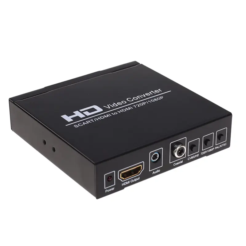 سكارت إلى HDMI-متوافق محول كواكسيا الصوت والفيديو محول HD محول الفيديو ل HDTV DVD لعبة وحدة التحكم مجموعة مشغل الصندوق