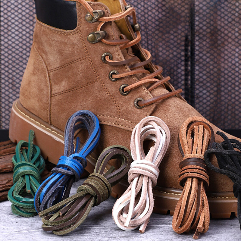 1 زوج 100 سنتيمتر أربطة أحذية الصلبة الجلود مربع أربطة الحذاء المستخدمة للرجال والنساء مارتن الأحذية أحذية من الجلد عادية الرجعية رباط الحذاء
