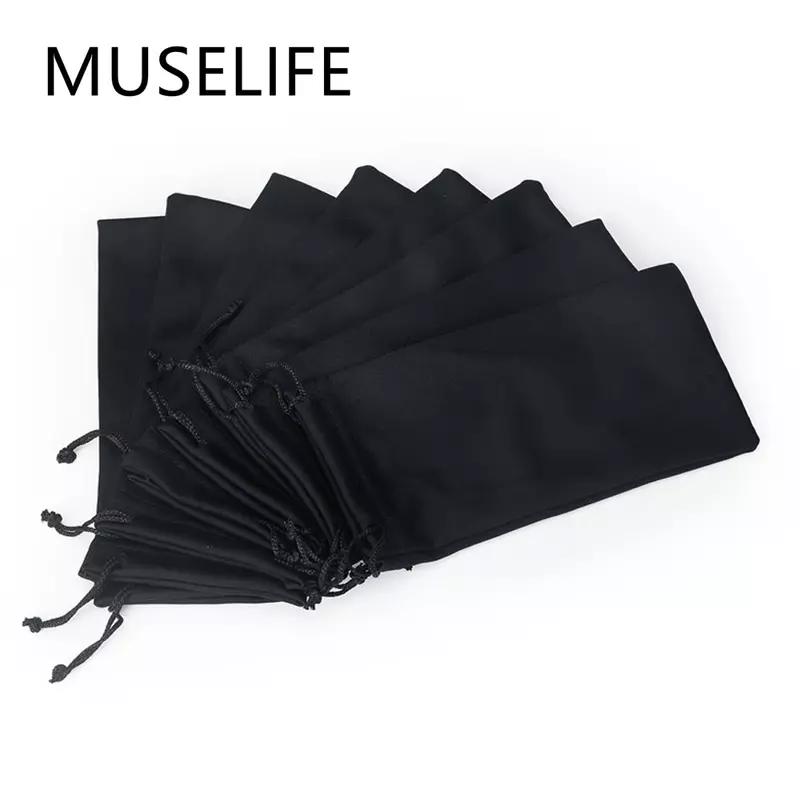 MUSELIFE-نظارات بصرية تحمل حقيبة ، الحقائب للنظارات الشمسية ، قماش ناعم ، كيس الغبار ، MP3 ، 10 قطعة