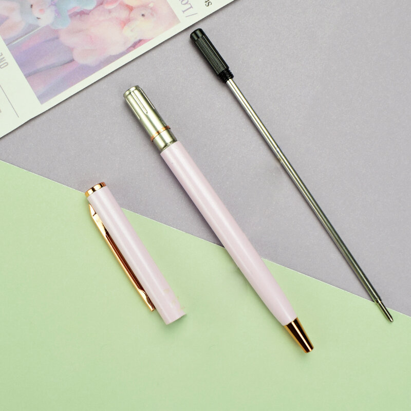 النقش بالليزر شعار المعادن Xiaogaoshi متعدد الألوان قلم بسن بلية يمكن تخصيص الأعمال مدرسة مكتب القرطاسية هدية توقيع القلم