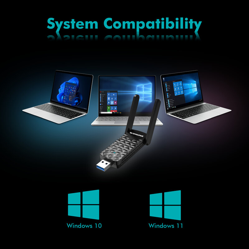 محول واي فاي 6 ax1800 g/5ghz ، بطاقة شبكة لاسلكية مزدوجة النطاق ، usb ، دونغل للكمبيوتر المحمول ، windows/linux