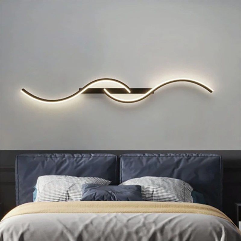 مصباح جداري LED حديث بسيط ، غرفة نوم ، جانب سرير ، شمعدان ، شريط طويل ، لمعان ، غرفة معيشة ، أريكة ، منزل ، تركيبات إضاءة داخلية