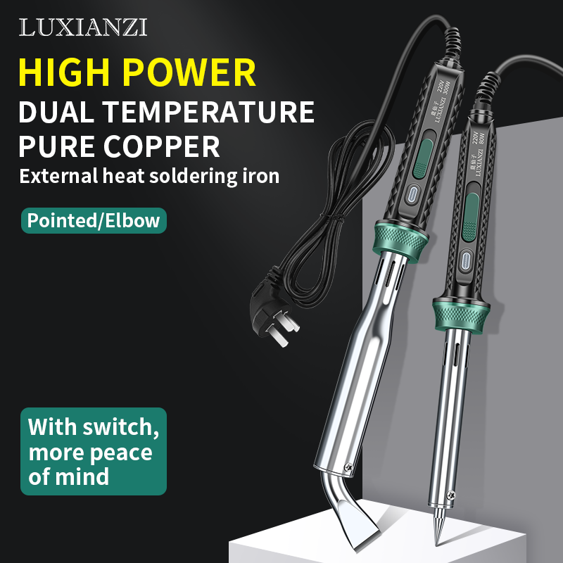 LUXIANZI لحام كهربائي الحديد عالية الطاقة 220 فولت الحرارة الخارجية قابل للتعديل درجة الحرارة لحام القلم أداة إصلاح مع ضوء المؤشر