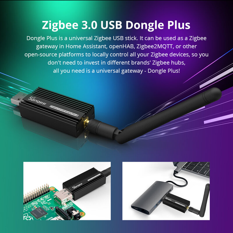 SONOFF-zongle-E USB bongle Plus ، مساعد منزل بوابة ZigBee ، ZHA ، Zigbee2MQTT يعمل ، ZBMINI ، TRVZB ، S26ZBR2 ، SNZB