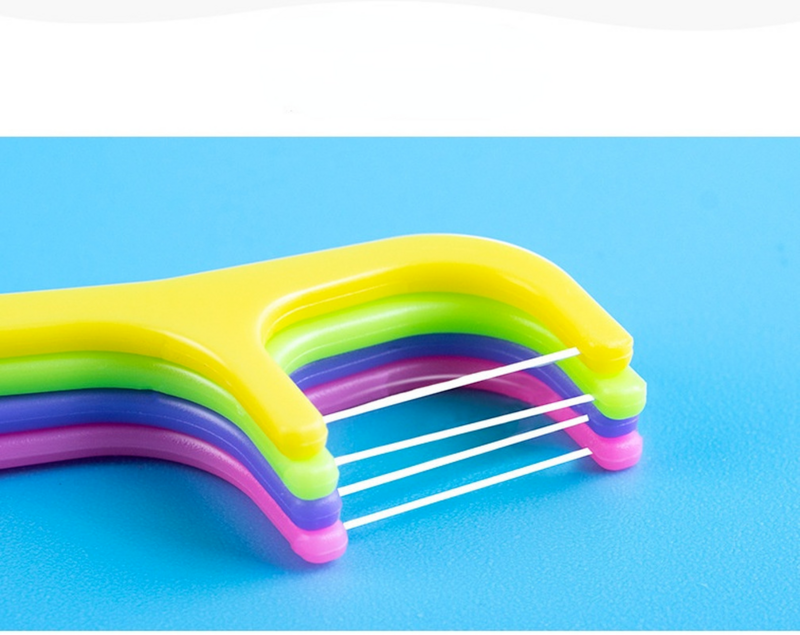 52 قطعة/صندوق عالية رقيقة الخيط عصا الأطفال الكرتون البلاستيك المسواك الأسرة حزمة الخيط تفاصيل تنظيف الأسنان