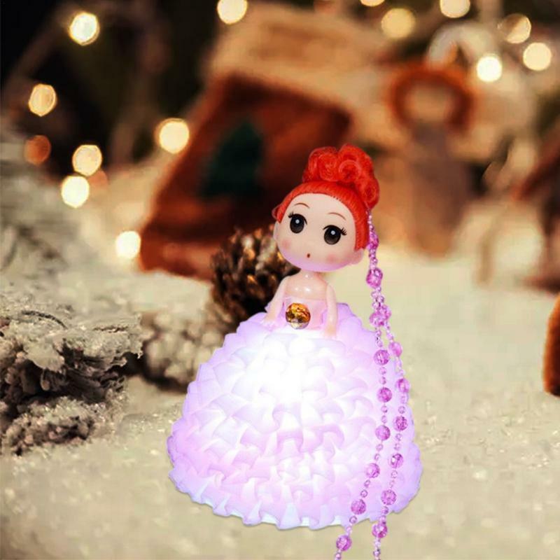 أضواء الأميرة مضيئة لطيف للأطفال ، فستان حفلة مع ضوء الليل LED ، جميلة ، رياض الأطفال ، هدايا عيد ميلاد