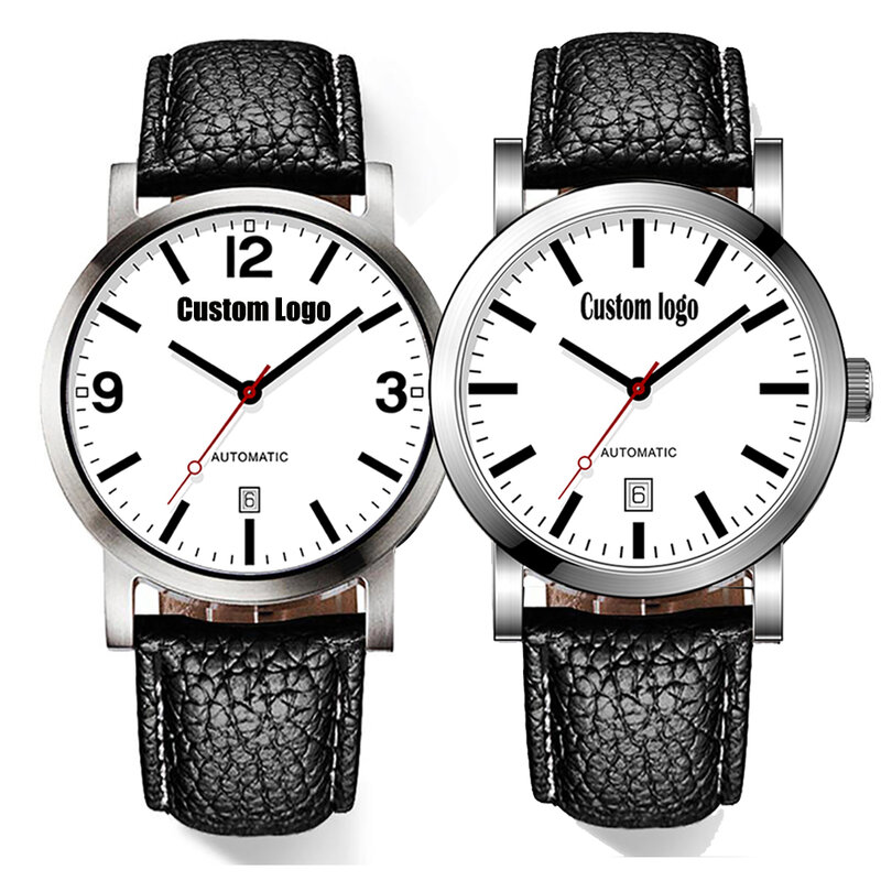 BERNY مخصصة التلقائي ساعة ميكانيكية تصميم الفن كلمة شعار الطلب ساعة السكك الحديدية شخصية الكلاسيكية السكك الحديدية ساعة اليد
