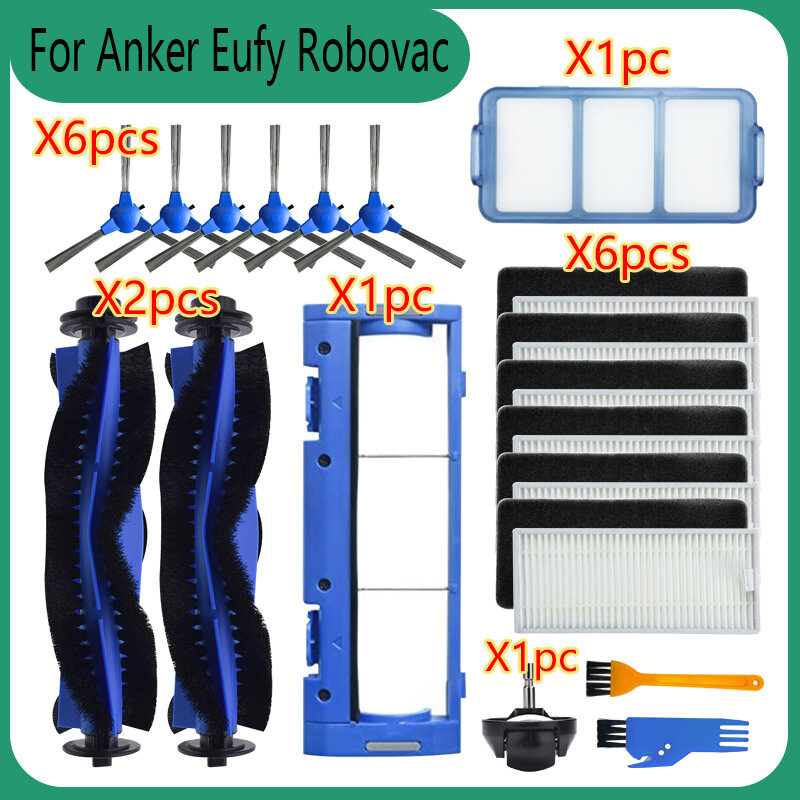 ل Anker Eufy RoboVac 11S Plus 15C 25C 30C 35C 12 15T جهاز آلي لتنظيف الأتربة فرشاة جانبية الأسطوانة الأساسية HEPA تصفية الملحقات