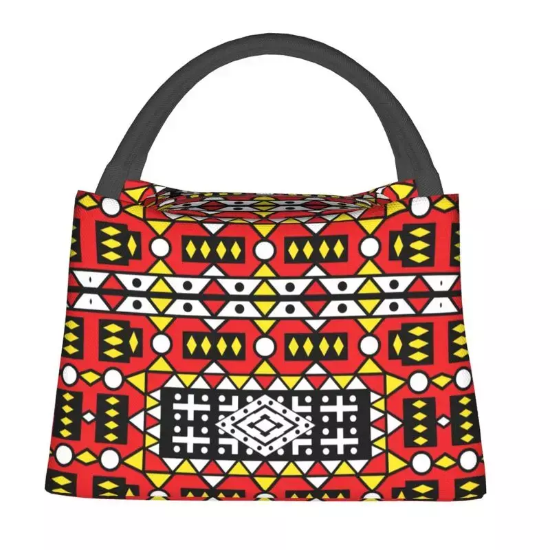 حقيبة غداء معزولة بطباعة Kizomba samaka Ankara ، نمط أفريقي ، تصميم شمع ، مبرد ، صندوق بينتو الحراري ، نزه في المكتب ، سفر