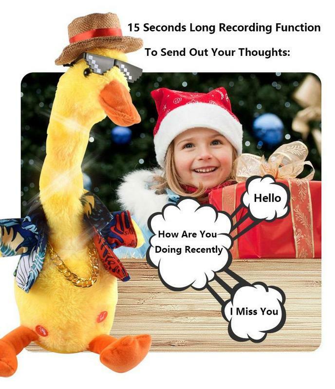 الرقص بطة الإلكترونية أفخم لعب تكرار الحديث لعبة يمكن الغناء سجل صوت لعبة تفاعلية مضحك هدية للأطفال
