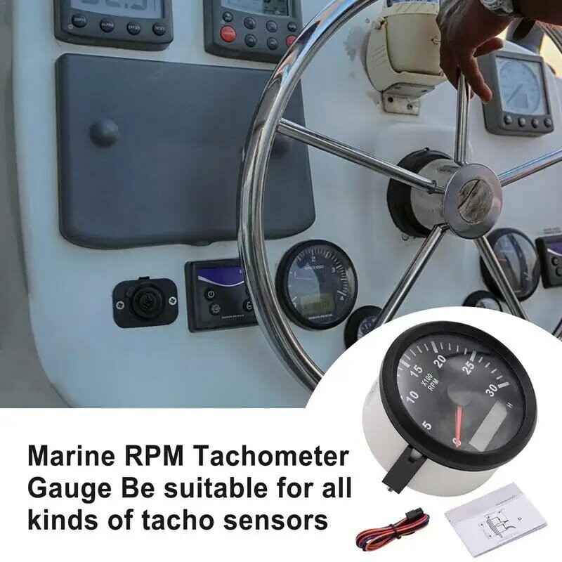 مقياس سرعة الدوران البحري للسيارة والقوارب ، مقياس RPM ، مقياس سرعة الدوران للسيارة ، 85 مللي متر ، 0-3000 RPM