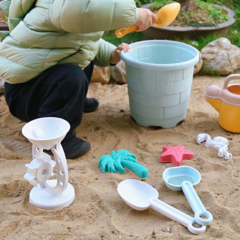 مجموعة ألعاب الشاطئ للبنين والبنات ، ألعاب الرمل ، ساندبيت المواد الناعمة ، دلو وأدوات الأشياء بأسمائها الحقيقية ، الأطفال الصغار ، 12 قطعة