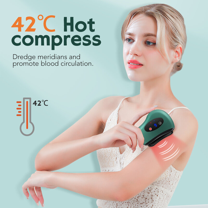 أداة لوحة التدفئة الكهربائية Bianstone Gua Sha جهاز تدليك الوجة اللمفاوي والظهر جهاز تدليك يعمل بالضغط الساخن على كشط الوجه