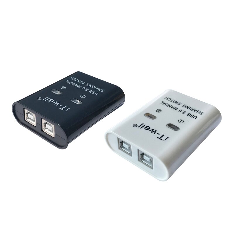 USB 2.0 دليل تبادل التبديل تقاسم الطابعة جهاز محور 2 في 1 خارج نقل البيانات محور محول