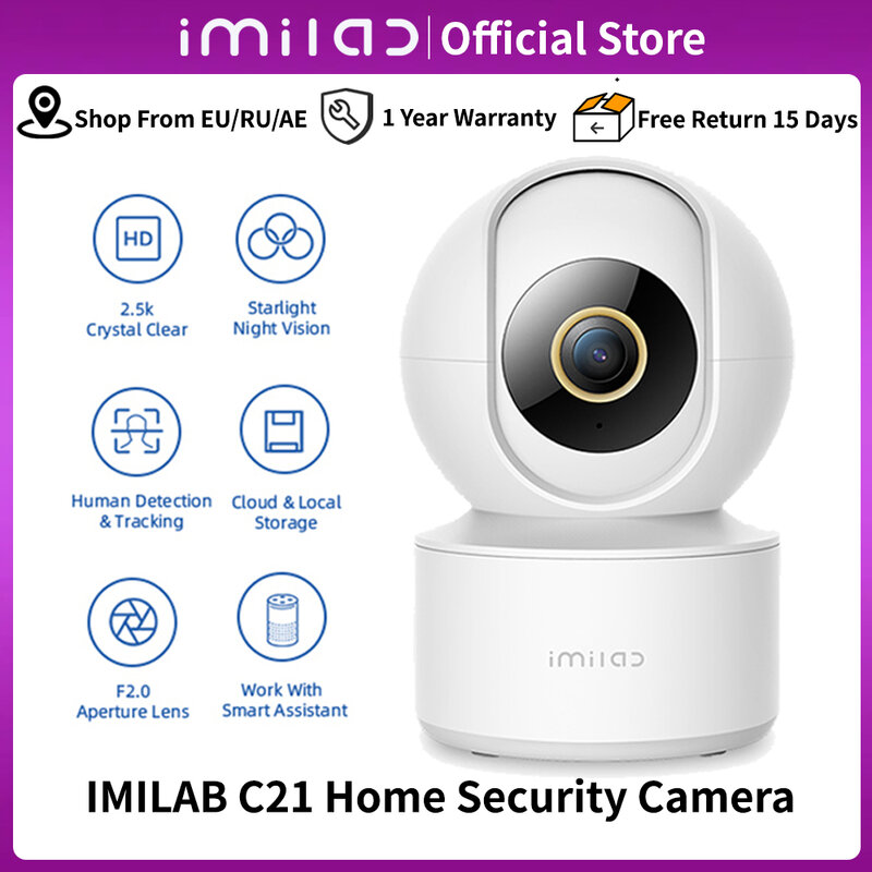 IMILAB-جهاز مراقبة الطفل الذكي لأمن المنازل في الأماكن المغلقة ، كاميرا للرؤية الليلية ، المراقبة بالفيديو ، عرض 360 ، واي فاي ، IP ، ضوء النجوم ، C21 ، 2.5K