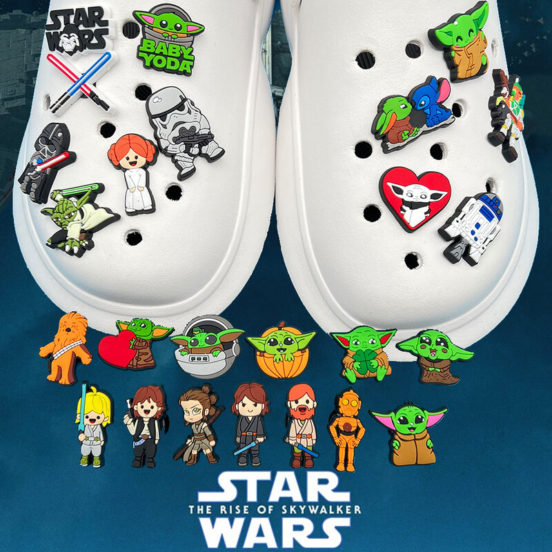 حذاء من Star Wars Yoda جذاب للأولاد ، قباقيب ، صنادل زينة ، إكسسوارات أحذية ، هدايا ، بيع بالجملة