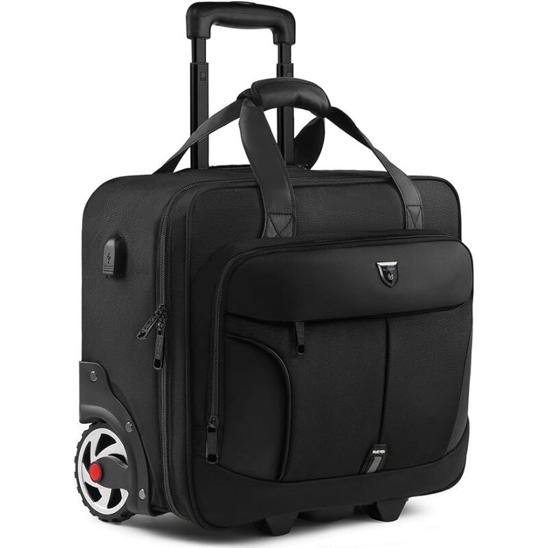 حقيبة كمبيوتر محمول للرجال والنساء ، حقيبة دوارة على عجلات ، حقيبة حمل للعمل والسفر