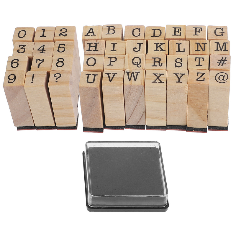 طوابع أبجدية خشبية لكتاب القصاصات ، الطوابع اليدوية ، الحرف الخشبية ، 40 *