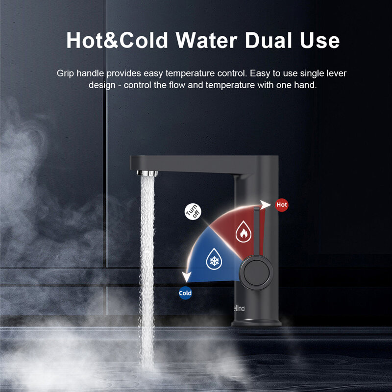 سخان المياه الكهربائي من briويلna صنبور مياه ساخن 2 في 1 حنفية حوض بدون خزان 220 فولت صنبور مياه فوري للمنزل
