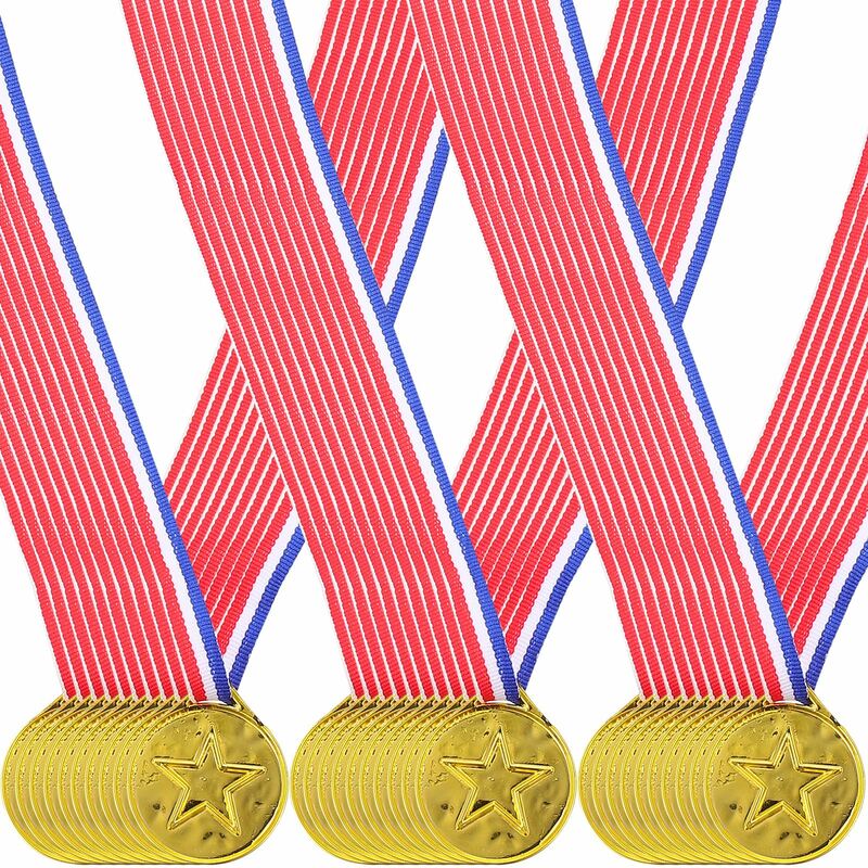 30 قطعة الميداليات الزخرفية الرياضة لعبة ميداليات الاطفال مكافأة ميداليات ملحق ميداليات البلاستيك Hildren'S