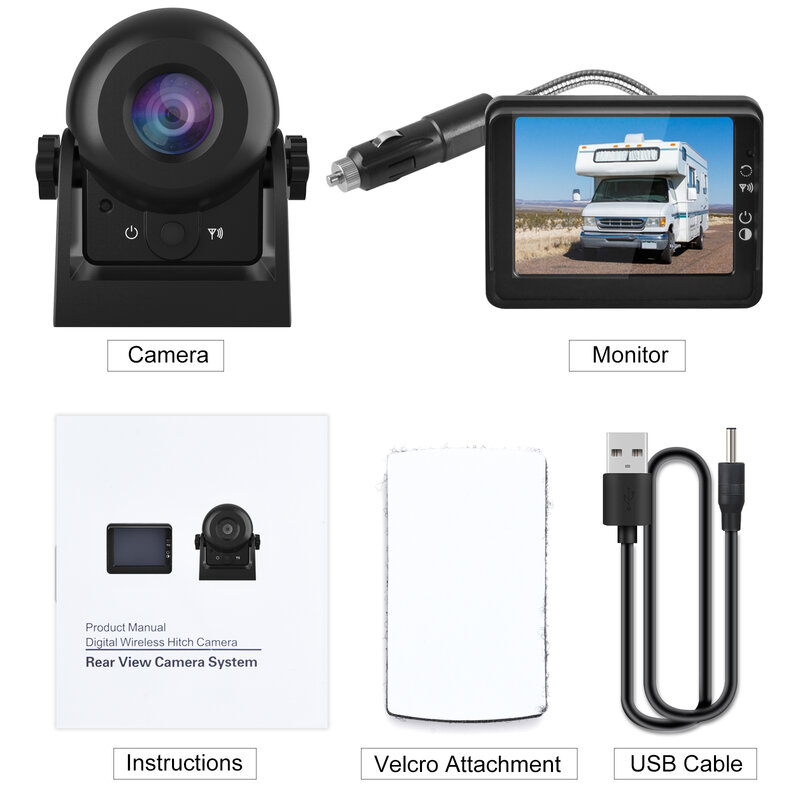 MHCABSR واي فاي اللاسلكية عكس الكاميرا مع 3.5 بوصة LCD ahd رصد IP68 مقاوم للماء سيارة طقم كاميرا الرؤية الخلفية لشاحنة سيارة