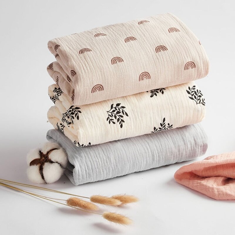 غطاء سرير أطفال مجهز بغطاء وسادة تغيير لحديثي الولادة مطبوع ناعم قابل للتنفس X90C