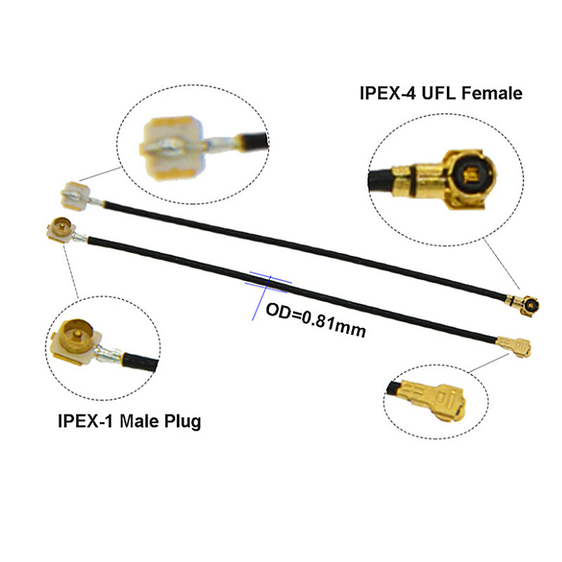 IPEX1 إلى IPEX4 ، MHF4 ، واي فاي ، 3G ، 4G ، 4-5 سنتيمتر
