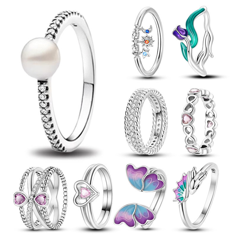 خاتم من الفضة الإسترلينية للنساء ، تصميم الزركون ، خواتم متألقة أصلية ، تخفيضات هائلة سهلة الاستخدام ، هدايا مهرجان المجوهرات