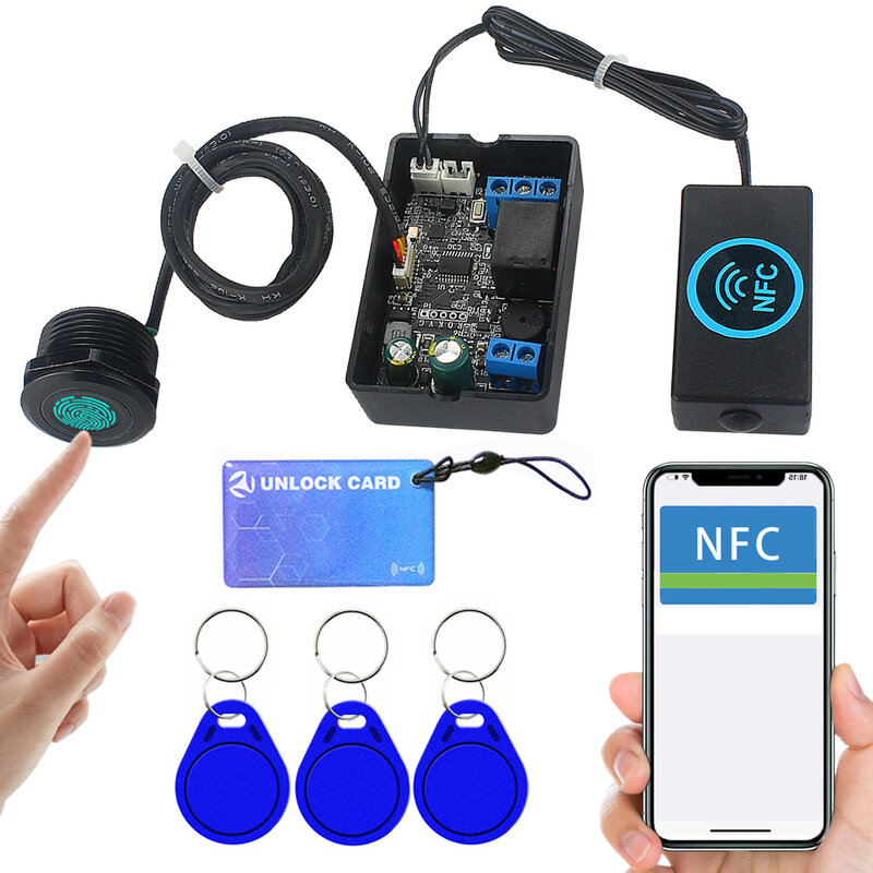هاتف محمول NFC بصمة التتابع وحدة التحكم ، IC بطاقة التعريفي الوصول المراقب المالي ، قاطرة سيارة فتح ، تيار مستمر 10 إلى 120 فولت