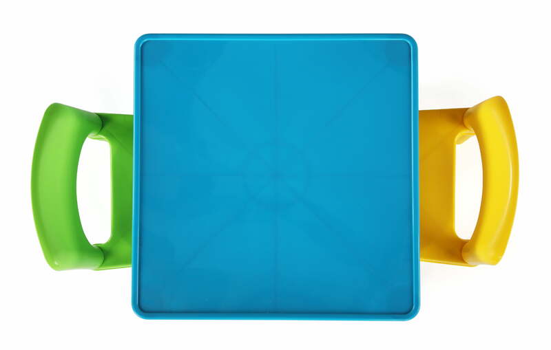 طاولة أكوا بلاستيكية خفيفة الوزن للأطفال حديثة ومجموعة 2 كراسي ، مربع