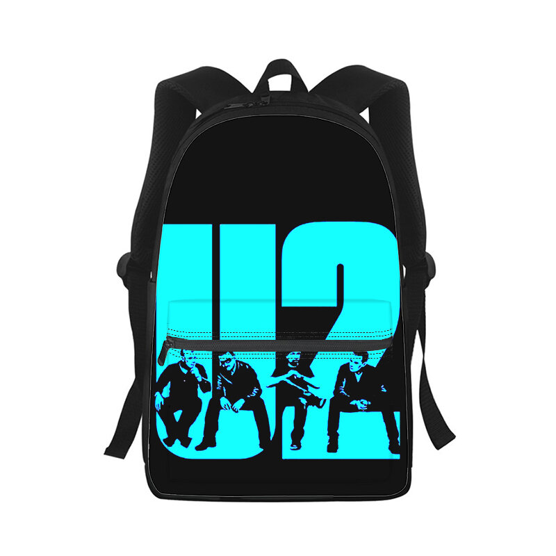 U2 الفرقة الرجال النساء على ظهره ثلاثية الأبعاد طباعة موضة طالب حقيبة مدرسية محمول على ظهره الاطفال السفر حقيبة الكتف