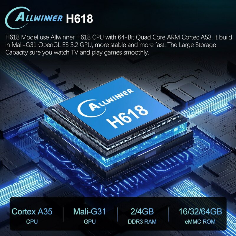 فونتار H618 Android 12 Allwinner رباعي النواة Cortex A53 يدعم 8K فيديو Wifi Google Voice Set Top Box